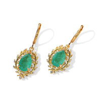 EverTrue Emeraldine Triplet Quartz, White Zircon Earrings in 18K YG Plated 5.50 ctw