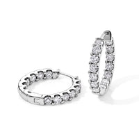 EverTrue Moissanite 2.90 ctw Hoop Earrings in Platinum Bond