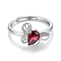 Mozambique Garnet, Simulated Diamond Ring (Adjustable) inSilvertone 4.00 ctw