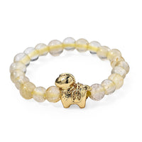 Golden Rutilated Quartz 4.00 ctw Beaded Ring in Goldtone (Adjustable)