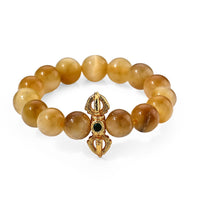 Tigers Eye Beaded Ring in Goldtone (Adjustable) 10.00 ctw
