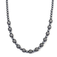 Terahertz Round Carved Beaded Necklace (18-20 Inches) in Stainless Steel 280.00 ctw