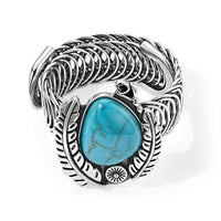 Blue Howlite 15.00 ctw Bangle Bracelet in Silvertone (6-8In)