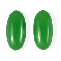 Green Jade Set of 2 (Ovl 10x5 mm) 2.63 ctw