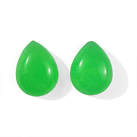 Green Jade Set of 2 (Pear 8x6 mm) 1.42 ctw