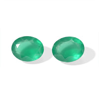 Green Onyx Set of 2 (Ovl 9x7 mm) 3.30 ctw