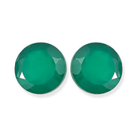 Green Onyx Set of 2 (Rnd 8 mm) 3.25 ctw