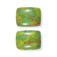 Green Turquoise Set of 2 (Cush 9x7 mm) 3.66 ctw