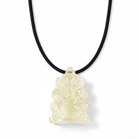 Lemon Quartz 109.00 ctw 1.5 Carved Necklace in Silvertone 16-19 Inches