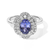 Certified and Appraised D''Joy Premium Tanzanite,Moissanite Ring in Rhodium Over Sterling Silver (Size 10.0) 1.80 ctw