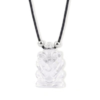 Austrian Crystal 1.5 Carved Genish Necklace (16-19 Inches) in Silvertone