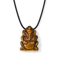 Tiger''s Eye 109.00 ctw 1.5 Carved Genish Necklace (16-19 Inches) in Silvertone