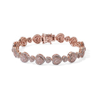 D''Joy Natural Pink and White Diamond 3.00 ctw Bracelet in 18K Vermeil Rose Gold Over Sterling Silver (7.25 In)