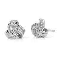 D''Joy Bond Collection Diamond Stud Earrings in Rhodium Over Sterling Silver 0.25 ctw
