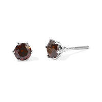Red Diamond I3 1.00 ctw Solitaire Stud Earrings in 10K White Gold