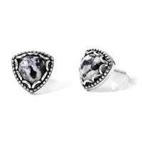 D''Joy Artisan Crafted Premium White Buffalo Earrings in Sterling Silver 2.50 ctw