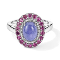 EverTrue Tanzanite and Orissa Rhodolite Garnet 3.65 ctw Ring in Platinum Bond (Size 10.0)
