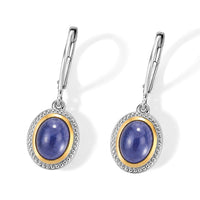 EverTrue Tanzanite 4.20 ctw Solitaire Earrings in 18K YG Plated and Platinum Bond