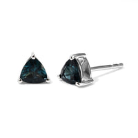 Luxoro 10K White Gold AAA Monte Belo Indicolite Solitaire Stud Push Post Earrings 0.80 ctw