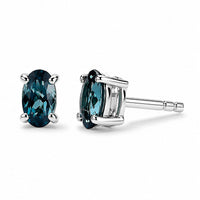 10K White Gold AAA Monte Belo Indicolite Solitaire Stud Push Post Earrings 0.50 ctw