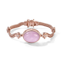 EverTrue Kunzite, White Zircon Fancy Bracelet in 18K RG Plated (7.25 In) 23.60 ctw