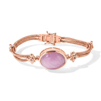 EverTrue Kunzite, White Zircon Fancy Bracelet in 18K RG Plated (7.25 In) 23.60 ctw