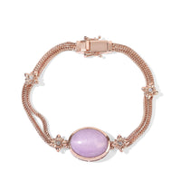 EverTrue Kunzite, White Zircon Fancy Bracelet in 18K RG Plated (7.25 In) 23.60 ctw