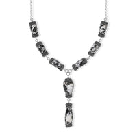 D''Joy Artisan Crafted Premium White Buffalo 29.90 ctw Necklace (18-20 Inches) in Sterling Silver