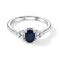 Blue Sapphire, Simulated Diamond Ring in Sterling Silver (Size 8.0) 1.26 ctw