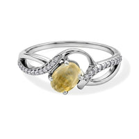 White Moonstone, Simulated Diamond Ring in Sterling Silver (Size 8.0) 0.88 ctw