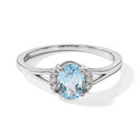 Blue Topaz, Simulated Diamond Ring in Sterling Silver (Size 7.0) 0.92 ctw