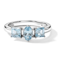Blue Topaz Ring in Sterling Silver (Size 7.0) 1.20 ctw