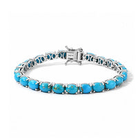 D''Joy Sonoran Turquoise Bracelet in Rhodium Over Sterling Silver (6.50 In) 18.10 ctw