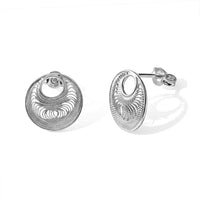 Swirl-Textured Bead Cap Finding Earrings in Sterling Silver 2 Grams