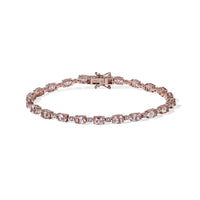 Premium Marropino Morganite, Luxuriant Lab Grown Diamond G-H SI 7.50 ctw Bracelet in 18K Vermeil Rose Gold Over Sterling Silver (6.50 In)