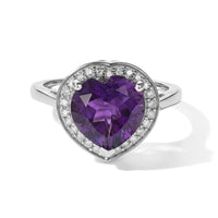 EverTrue African Amethyst and Moissanite 3.15 ctw Ring in Platinum Bond (Size 7.0)