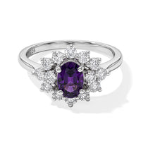 Amethyst and White Sapphire 0.96 ctw Ring in Sterling Silver (Size 6.0)