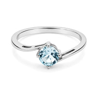 Aquamarine 0.60 ctw Ring in Sterling Silver (Size 8.5)