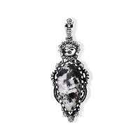 D''Joy Artisan Crafted Premium White Buffalo 9.00 ctw Pendant without Chain in Sterling Silver