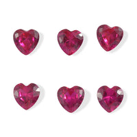 Lab Created Ruby Set of 6 (Hrt 6 mm) 5.39 ctw