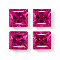 Lab Created Ruby Set of 4 (Sqr 5 mm) 3.01 ctw