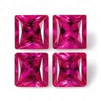 Lab Created Ruby Set of 4 (Sqr 6 mm) 4.85 ctw