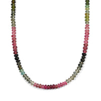 D''Joy AAA Multi-Tourmaline 64.00 ctw Necklace in Rhodium Over Sterling Silver 18 Inches