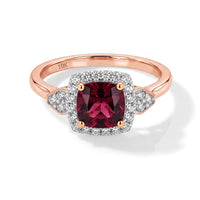 Certified and Appraised 10K Rose Gold AAA Tanzanian Mahenge Garnet, Luxuriant Lab Grown Diamond (G-H, SI) Ring (Size 9.0) 3.44 ctw