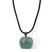 Tigers Eye 60.00 ctw Apple Pendant with Cord Necklace in Stainless Steel (Adjustable)