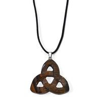 Rose Quartz 55.00 ctw Celtic Trinity Knot Pendant in Stainless Steel with Cord Necklace (Adjustable)