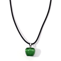 Lab Created Green Cat's Eye 20.00 ctw Pendant in Silvertone with Cord Necklace (Adjustable)