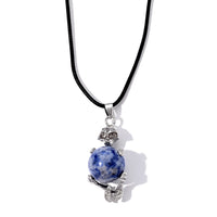 Tigers Eye 45.00 ctw Turtle Pendant in Silvertone with Cord Necklace (Adjustable)