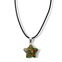 Unakite 25.00 ctw Pendant in Stainless Steel with Cord Necklace (Adjustable)
