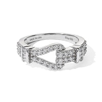 D''Joy Bond Collection Moissanite Ring in Rhodium Over Sterling Silver (Size 10.0) 0.75 ctw